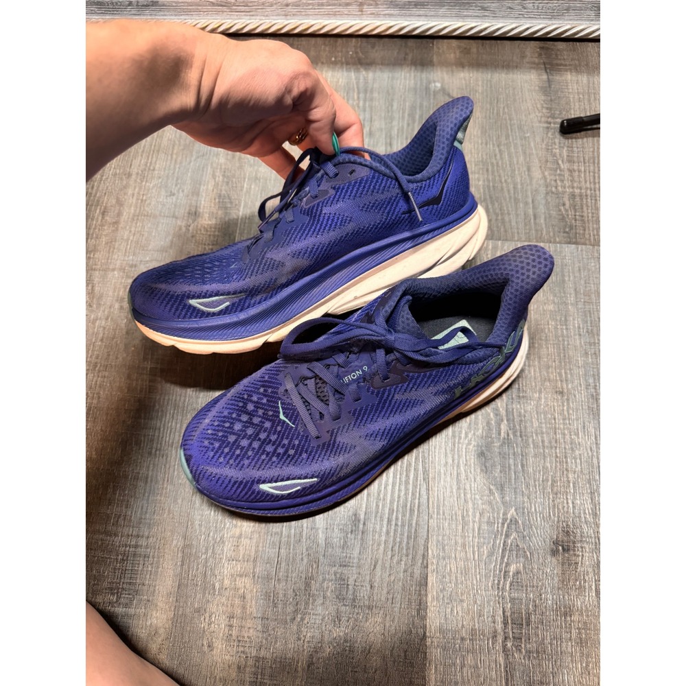 Hoka Clifton 9 Womens Running Shoes Blue Deep Lake Ceramic 1127896 Size 7.5B - Picture 3 of 6